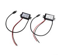 EXTRWORY 2 PCS 12V 24V to 5V USB C DC-DC Converter 3A 15W Power Supply Module IP68 Waterproof with Overcurrent Protection,for Vehicle Electronics Black