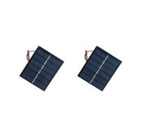 EXTRWORY 2 Pieces 3V 06W Solar Panel Polycrystalline Silicon Encapsulated Charger,for 24V Battery with 15cm Cable,for Toys and Small Scale Applications Black 60x75mm