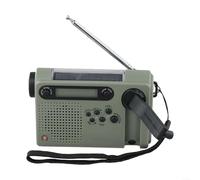 EXTRWORY 2000MAh Solar Hand Crank Radio AM FM SW Power Bank Charger Through Hand Crank, Solar Panel, Or USB Charging For Outdoor Activities(Green)