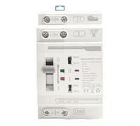 EXTRWORY 220V AC Smart Meter Energy Monitor Changeover Switch Dual Power Automatic Transfer Switch For Grid To Generator 32A 40A 50A 63A PC Housing White(2P 63A)