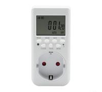 EXTRWORY 24 Hour Programmable Indoor Timer Socket for Power Outlet, 20 Groups Day/W ycle, Large LCD Screen, 15A 230V, V-2 Fireproof ABS, Home Office Energy Saving