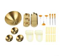 EXTRWORY 26Pcs Stainless Steel Facial Treatment Bowl Set With Brushes For Mixing, Lotions And Essences, for Home Beauty Spa Skin Care Kit Gold