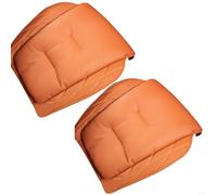 EXTRWORY 2PCS Car Seat Cushions For BMW For Mercedes-Benz Front Row Driver Seat Cover Nappa Leather All-Season Comfort Protective(orange)