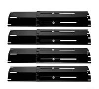 EXTRWORY 4pcs Grill Heating Plate Adjustable Stainless Steel Gas BBQ Burner Replacement 29.8-53.3cm Black for Outdoor Grilling