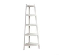 EXTRWORY 5-Tier Corner Ladder Shelf Industrial Style PVC Storage Rack For Living Room Bathroom Balcony White