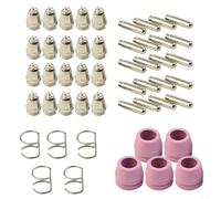 EXTRWORY 50PCS Plasma Cutter Consumables Kit Tips Electrodes Nozzles for SG-55 AG-60 WSD-60 Torches for CUT60 CUT50DP LGK-60 LTP5000 YESWELDER CUT-55DS Copper Metalworking