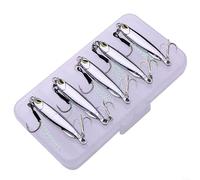 EXTRWORY 5Pcs Metal Fishing Lures Crankbait Spoon Trolling Hard Bait For Sea Bass Trout Saltwater Freshwater(15g)