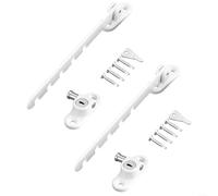 EXTRWORY Adjustable Window Lock Limiter 2pcs Carbon Steel Multi-Stage Security Stopper for Inward Outward Downward for WINDOWS Child Safety Home Protection Black White(White)