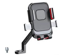 EXTRWORY Alloy Bicycle Phone Mount with One-Second Lock and 6-Claw Stability for GPS Navigation on Mountain Bikes and Electric Scooters Black(D)