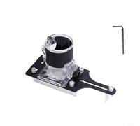 EXTRWORY Aluminum Alloy Wood Router Slotting Locator Base 65Mm Edge Trimmer Bracket For Grooving Chamfering Curve Cutting Woodworking Projects Black(B)