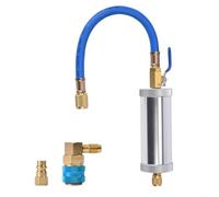 EXTRWORY Automotive AC Oil Injectors For R134a Systems With UV Dye, Aluminum Alloy Refill Tool For Quick Recharge, Compact Design For Mechanics And DIY Garage Use(OF003+QC13L+AD51)