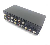 EXTRWORY AV Switcher 4 In 1 Out Audio Video Selector,for DVD Player Gaming Console TV with Remote Black Small Size,for Living Room Setup