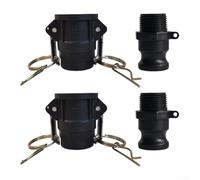 EXTRWORY Camlock Lay Flat Hose Fittings Polypropylene Cams Locks Fittings Type D and F Quick Connect Coupling Kits, For Water Oil Transfer 1-2 Inch Black(1 inch)