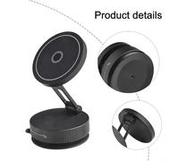 EXTRWORY Car Phone Holder Vacuum Suction Cup Collapsible Rotary Stand Magnetic Mount For Windshield Navigation Dashboard (Black)