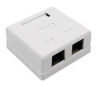 EXTRWORY CAT6 CAT5E Network for surface Mount Box Single Dual Port RJ45 Jack UTP ABS White,for Server Room(B)