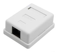 EXTRWORY CAT6 CAT5E Network for surface Mount Box Single Dual Port RJ45 Jack UTP ABS White,for Server Room(A)