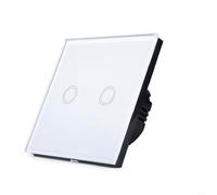 EXTRWORY CH602S Double Dimmer Touch Light Switch 2-Gang 1-Way for LED/Incandescent Lamps 30-90% Dimming No Neutral Wire 110-240V For Modern Homes, Offices, And Public Spaces(white)