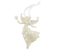 EXTRWORY Christmas Angel Doll Pendant Glitter Embellished Ornament White Hanging Decor For Tree Door Fireplace Bedroom Party Festive Atmosphere(7#)