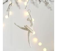 EXTRWORY Christmas Angel Doll Pendant Glitter Embellished Ornament White Hanging Decor For Tree Door Fireplace Bedroom Party Festive Atmosphere(5#)
