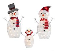 EXTRWORY Christmas Decorations Acrylic Snowman Outdoor Decoration Set With LED Ground Socket Lights For Yard And Garden Festive Display White(sets of snowmen)