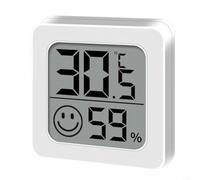 EXTRWORY Compact Digital Thermometer Hygrometer with Cheerful LCD Screen,for Indoor Climate Monitoring in Home Office White 45x45x15cm