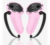 EXTRWORY Controller Grips Accessories, Silicone Grips For For Meta For 3 And For 3S For Gaming Protection Silicone Cover Set(Pink)