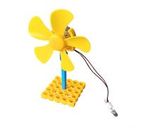 EXTRWORY DIY for mini Wind Turbine Generator Kit 5 ABS Yellow,for STEM Learning School Science Fair Age 6-8