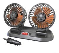 EXTRWORY Dual-Head Car Fans With 2-Speed Adjustment, 5V/12V/24V USB Cooler For Auto Ventilation, Portable Air Circulator For Truck RV Camping Travel, ABS(24V)