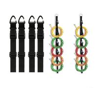 EXTRWORY Extension Cord Organizer With Metal Rings, Nylon Cable Hose Storage Tape For Vertical Wall Mount, Tidy Garage Workshop Home Organization, Black (2 Long 4 Short)(B)