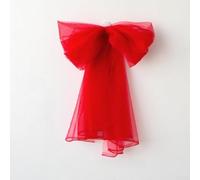 EXTRWORY Festive Christmas Tree Bowknot Decoration Mesh Yarn For Tree Tops Wreaths Garland Vibrant Colorful Design 60X35cm Whimsical Holiday Display For Home Party(Light red)