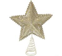 EXTRWORY Festive Christmas Tree Star Finisher With Hollow Radiating Cutouts And Glitter Sparkle For Tree Display Snowman Xmas Tree Top(Golden M)