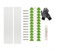 EXTRWORY Fibreglass Greenhouse Hoops Kit for Raised Bed Tunnels, Reusable Plant Support Frame with Thermometer and Gloves for Gardening Enthusiasts(A)