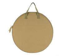EXTRWORY Frying Pan Bag For 35Cm Grill Plate, 600D Oxford Carry Case With Side Pockets For Camping BBQ Picnic Hiking Outdoor Storage(Khaki circular)