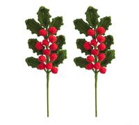 EXTRWORY Handcrafted Holly Yarn Christmas Ornament For Festive Home Decor 40Cm Crocheted Flower Decoration Xmas Tree Wreath Accessory(E)