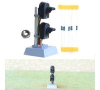 EXTRWORY HO Scale Dwarf Searchlight Signal with Green and Red Targets for Model Railway Layouts