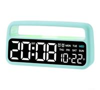 EXTRWORY LED Bedside Alarm Clock with Three Level Brightness Adjustment, Dual Alarm Settings, and Easy to Read Display, Suitable for Bedroom and Living Room Decoration (green)