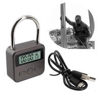 EXTRWORY Metal Timer Lock with LCD Display USB Rechargeable Electronic Time Controlled Padlock,For Home Office Travel Security
