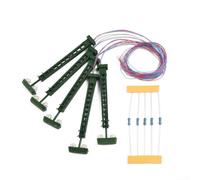 EXTRWORY Model Railway Lights N Gauge Lattice Mast Signal Lamp - 5pcs Pre-Wired LED Kit with Resistors for HO OO Scale Train Layouts & Dioramas