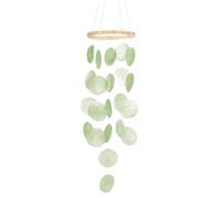 EXTRWORY Natural Shell Wind Chimes Garden Hanging Decor 73cm Boho Outdoor Indoor Decorative Mobile Capiz Chime for Patio(Green)