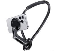 EXTRWORY Neck Phone Holder Magnetic Mount,for iPhone POV Camera for STABILIZER with Adjustable Angle Carbon Steel Construction Ergonomic Design Black,for Vlogging