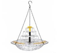 EXTRWORY Outdoor Solar Powered Hanging Bird Bath Fountain For Garden(Transparent White)