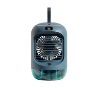 EXTRWORY Portable Air Conditioner Desktop Spray Fan 3 Wind Speeds Auto Shaking Night Light 280ml 3600mAh For Home Office Car Travel Camping(Green)