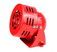 EXTRWORY Red Alarm Siren with High-Speed Motor for Factories and Construction Sites, Loud Electric Buzzer for Alerts, Metal and Plastic Housing, AC 220V or DC 24V Power(DC24V)