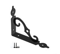 EXTRWORY Solid Metal L Bracket Wall Shelf Supports(Black190*140 * 25mm)