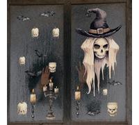 EXTRWORY Spooktacular Halloween Wall Stickers Window Stickers Creative Horror Motifs Scary Window Decals
