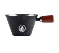EXTRWORY Stainless Steel Espresso Shot Glass Measuring Cup With Wooden Handle For Coffee Extraction And Pouring Various Sauces(black)