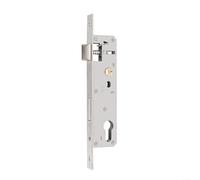 EXTRWORY Tubular Frame Mortise Lock 85x20mm Stainless Steel with Rotating Latch for Garden Front Garage Office Door Silver
