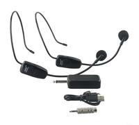 EXTRWORY UHF Wireless Microphone System Dual Headset Mic Rechargeable 160Ft Range Anti-Howling Clear Sound For Teaching Speech Yoga Dance Instructor(U12F)