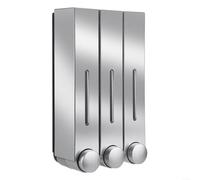 EXTRWORY Wall Mounted Soap Dispenser 420ML Capacity Compartment Manual Lotion Dispenser For Shower Kitchen Bathroom(Silver Triple)