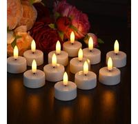 EXTSUD 12 Pack Flameless LED Tea Lights Candles with Timer, Battery Operated Led Candles for Home Decor, Christmas, Wedding, Blanc